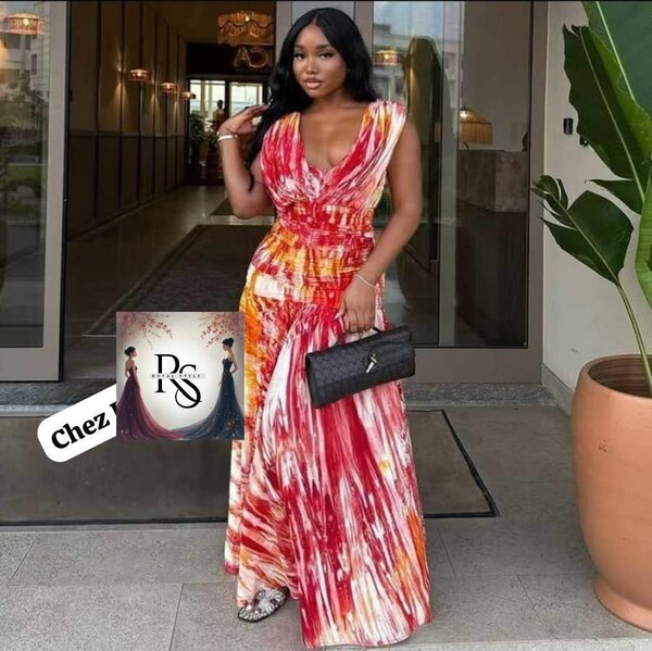 Robe longue colorée élégante