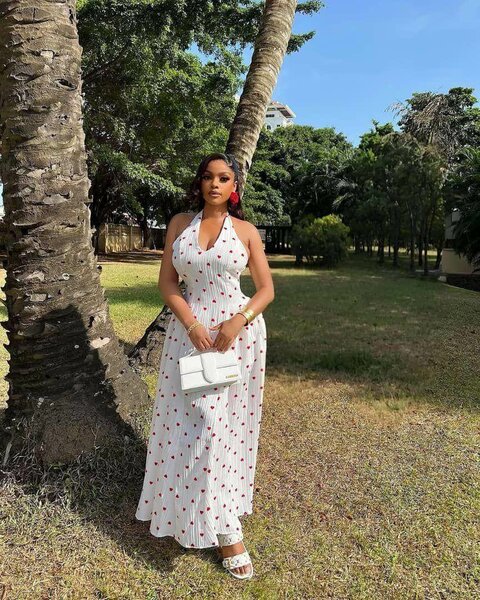 Robe d'été longue à pois