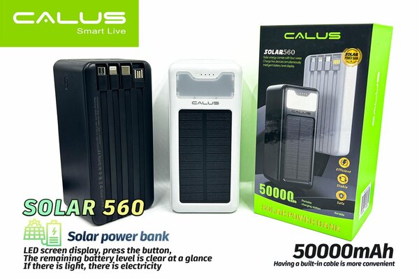 Powerbank solaire 50000 mah avec 4 câble.