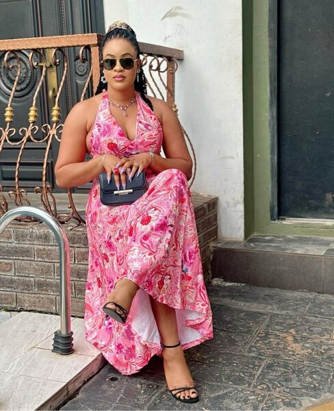 Robe longue estivale rose