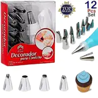 Cake Decorating Set Frosting Icing Piping Bag Tips with Steel Nozzles