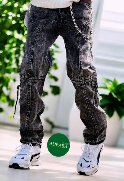 Pantalon cargo en jean homme