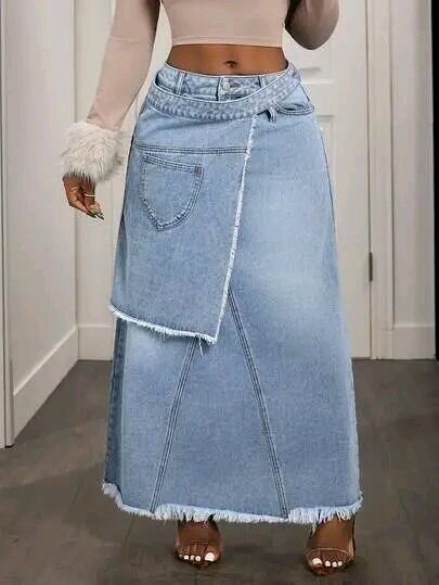 Jupe longue en jean pour femme