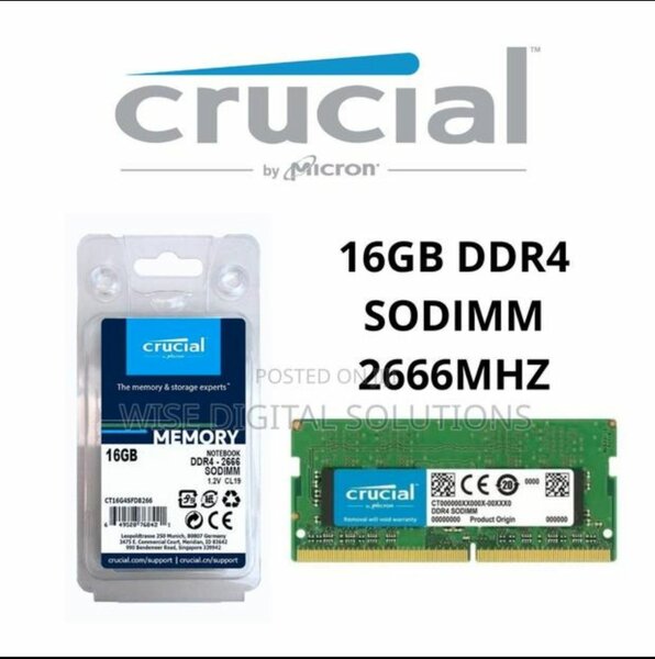 Crucial laptops memory 16gb DDR4