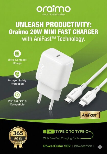 Chargeur Rapide 20W Oraimo