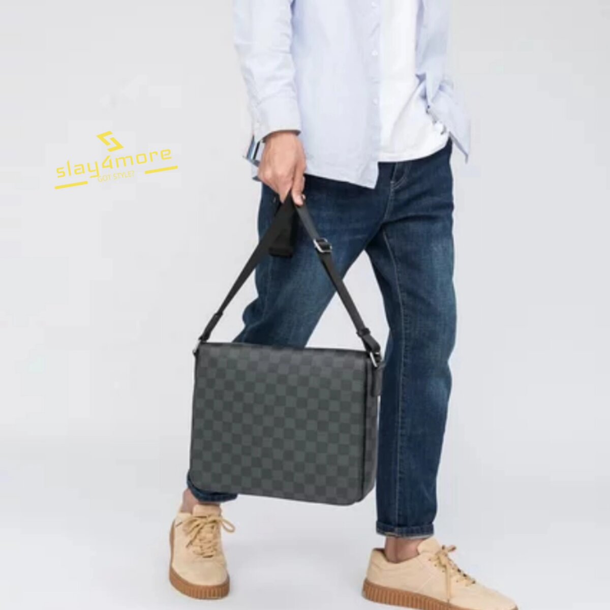 Classic Checkered Messenger Bag