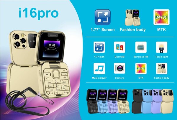 Téléphone Flip i16pro Dual SIM