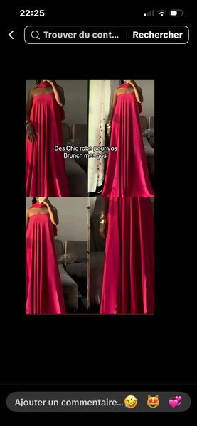Robe longue élégante fuchsia