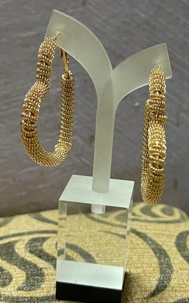 Boucles d'oreilles tressées dorées