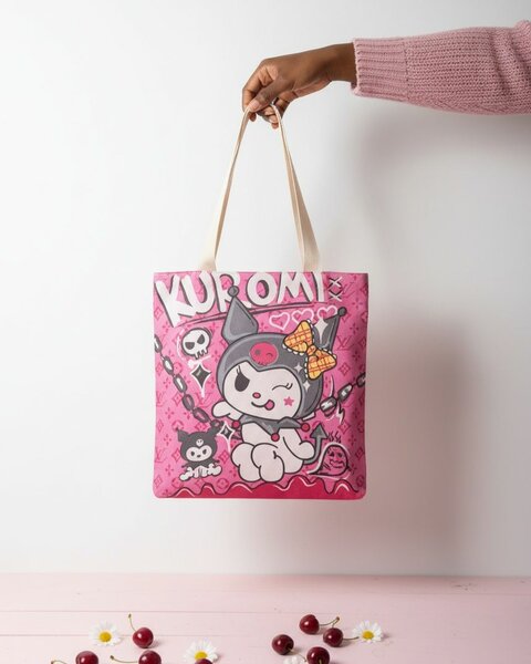 Sac fourre-tout Kuromi rose