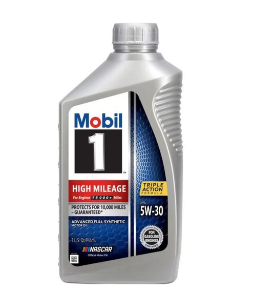 Mobil 1 High Mileage Full Synthetic Engine Oil 5W-30 1
