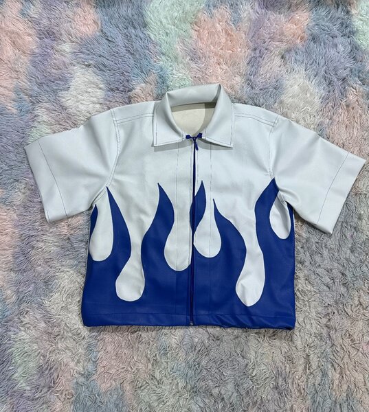 Pleather Flame top and Down