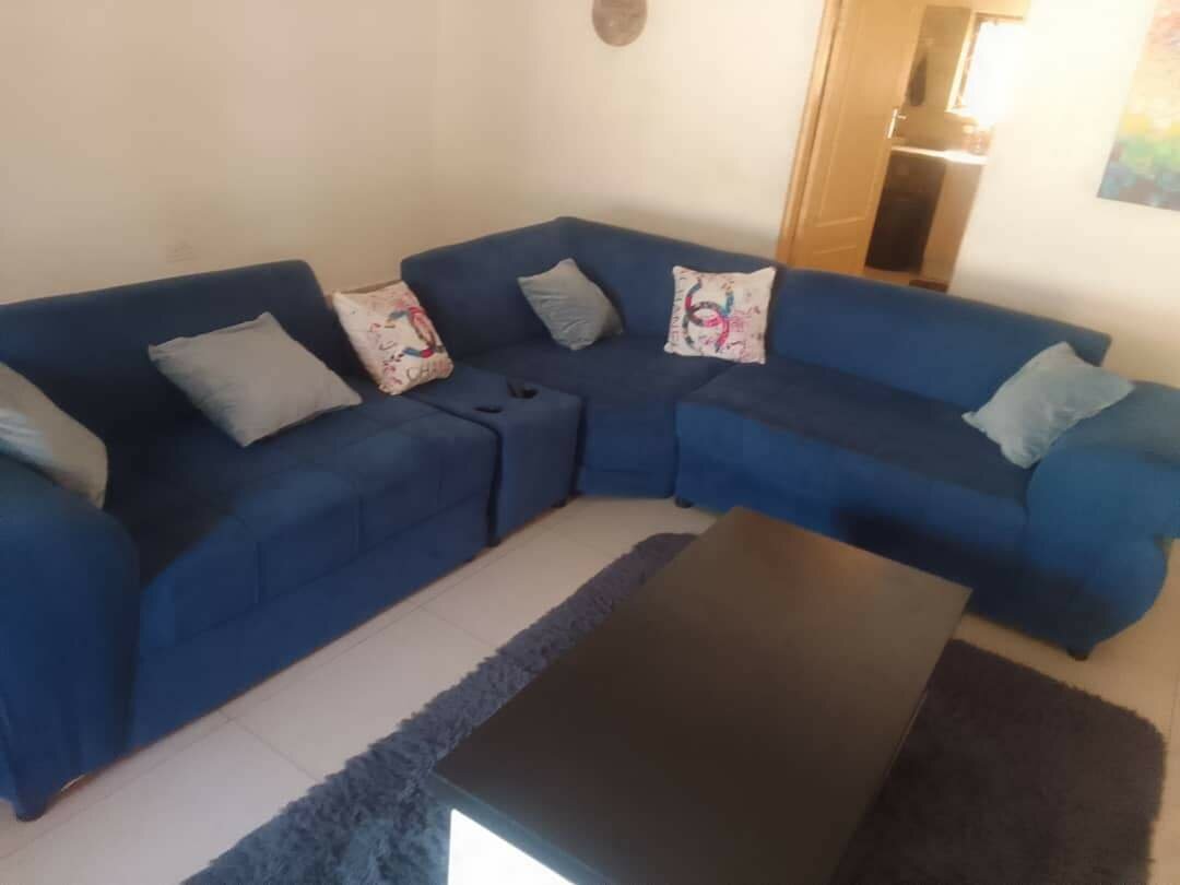 Couch , headboard and coffee table