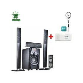 Jiepak Home Cinéma 3.1 Canales – JP-C1- 3 Baffles – Port Usb / HDMI / Bluetooth + Clee UBS 16 Go Offert – Noir