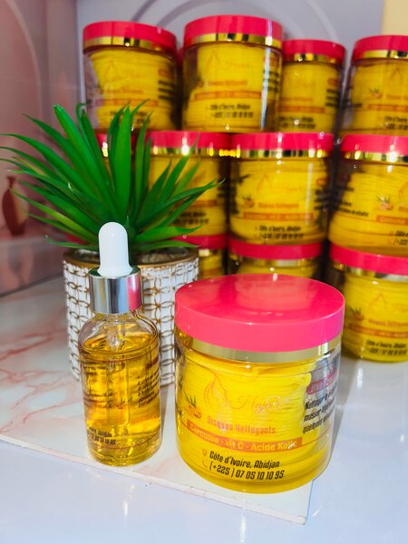 Ensemble cotons curcuma