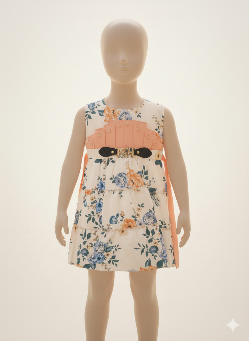 Robe enfant en coton fleurie élégante