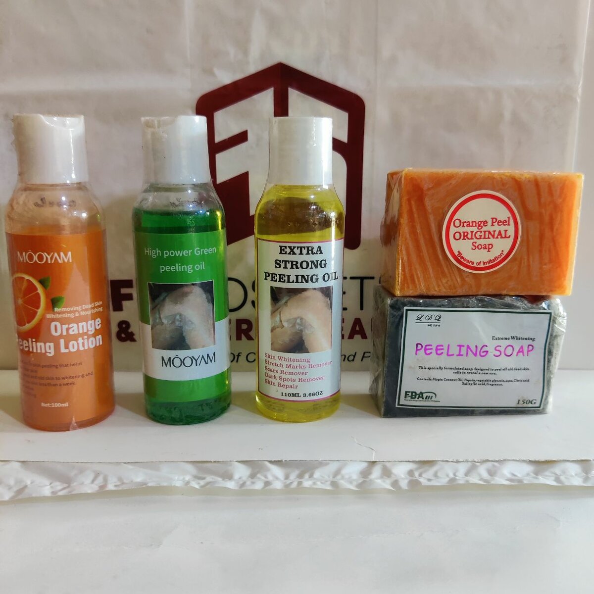 Peeling soap, black velvet and Miracle DERM lotion