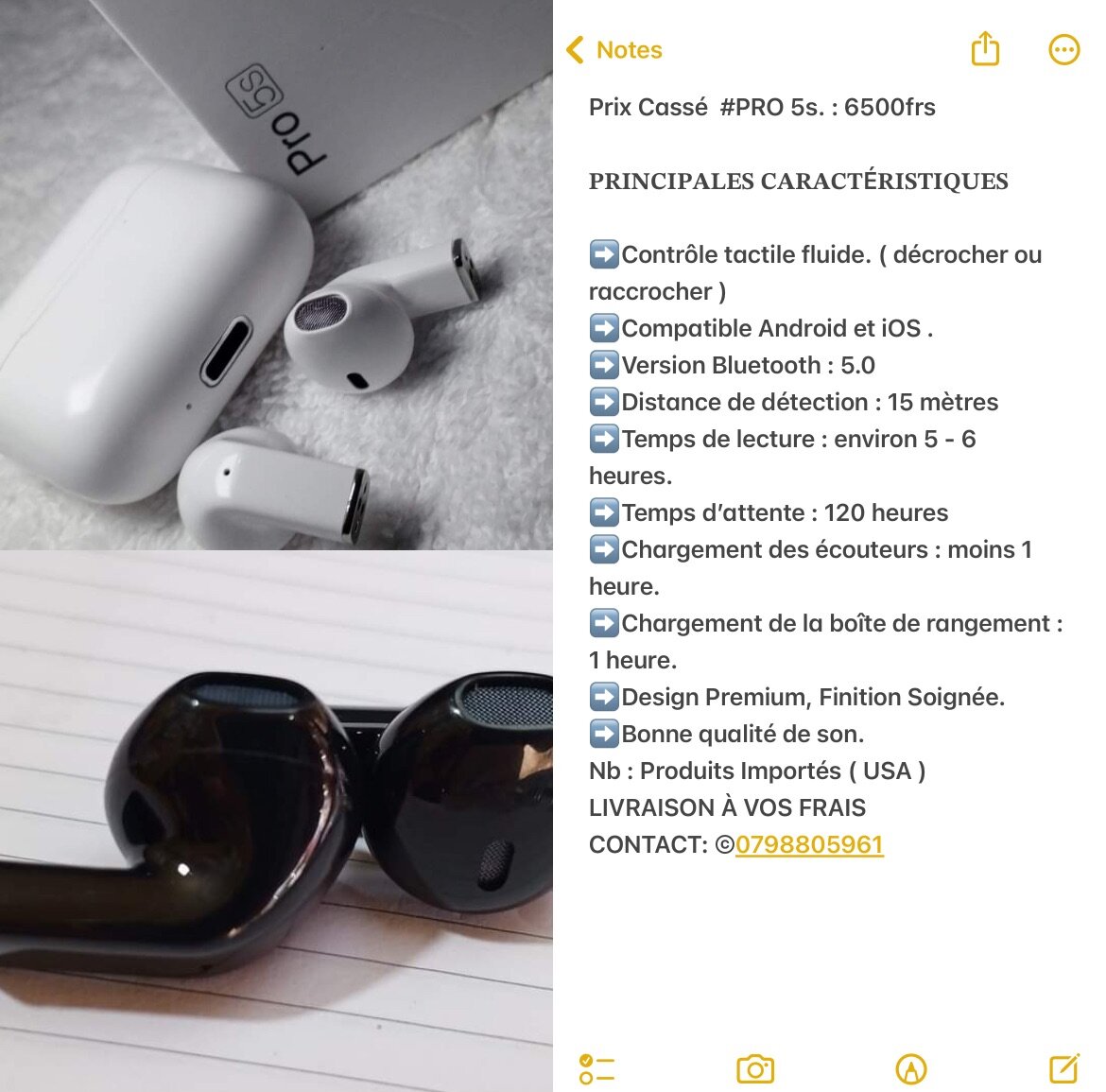 Écouteur #Pro 5s et Ruban adhésif double face 