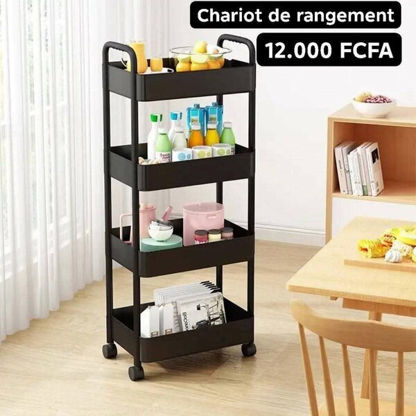 Chariot de Rangement Noir