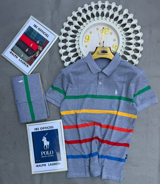 Polo rayé élégant homme