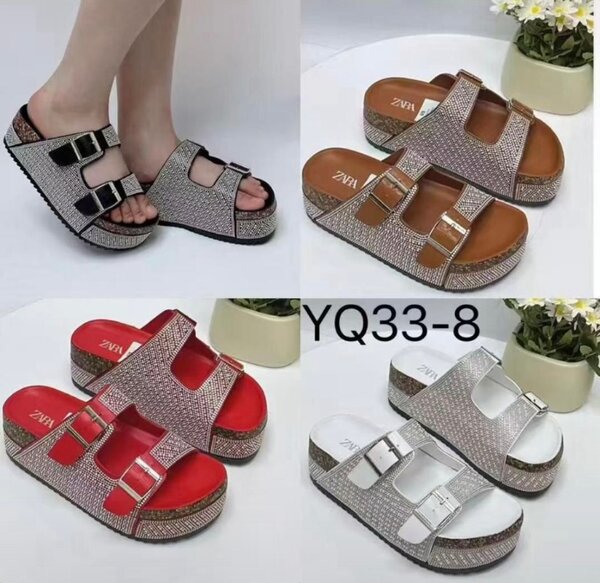 Sandales Confort Plateau Brillant