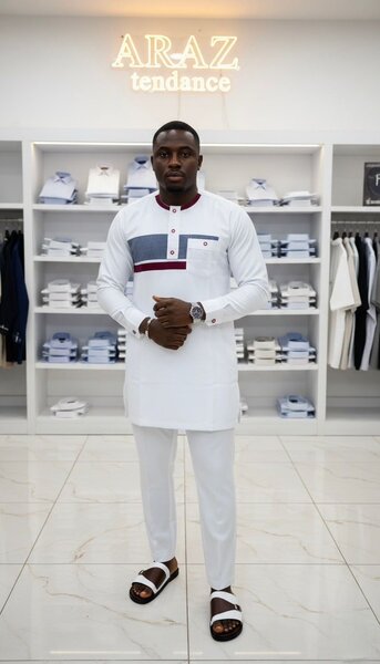 Tenue homme kaftan blanc ARAZ tendance
