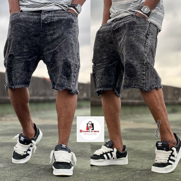 Shorts en jean délavé homme