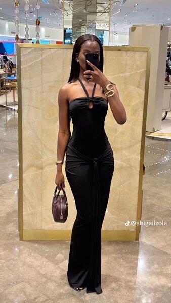 Elegant Black Halter Dress