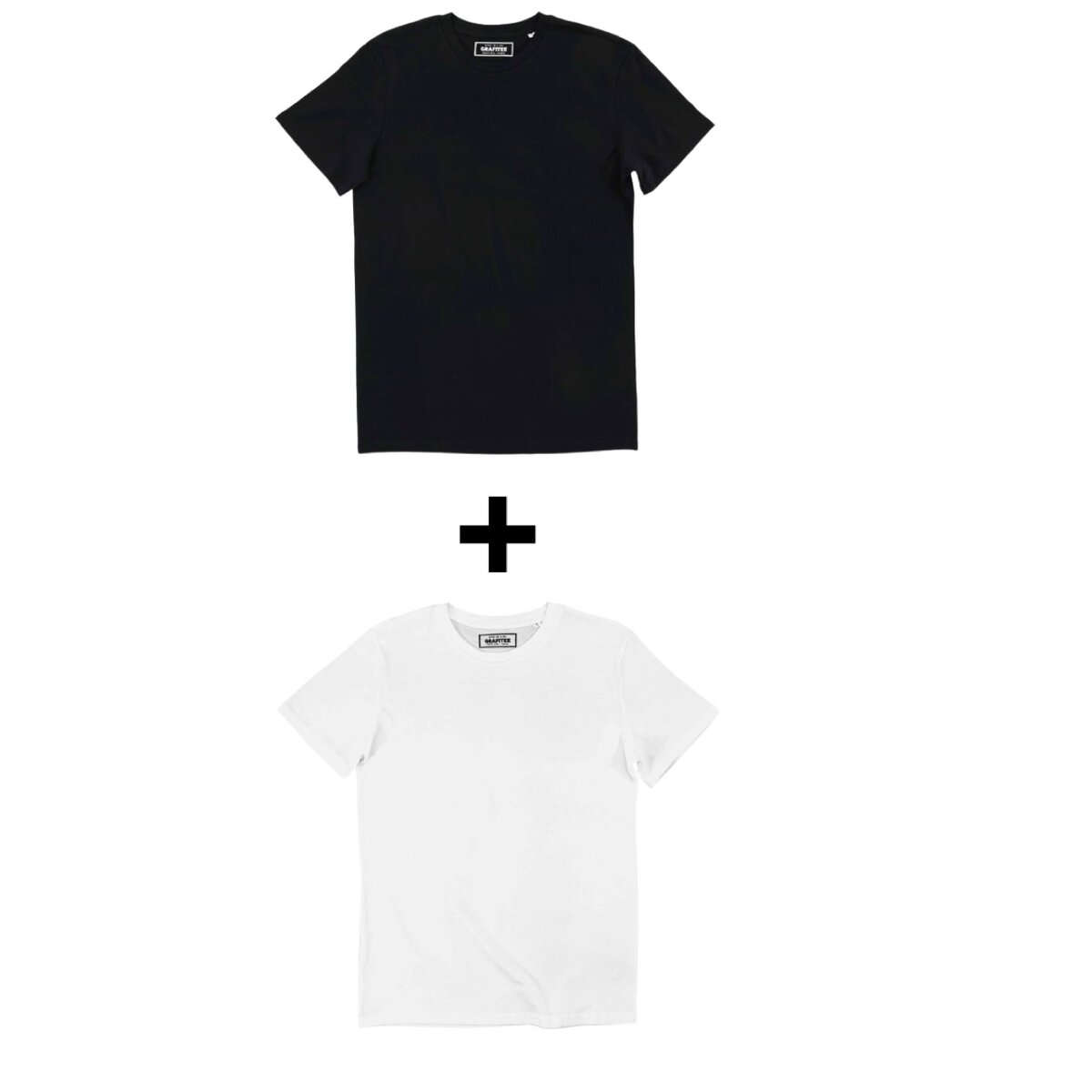 Lot de 2 T-shirts Basiques Noirs & Blancs
