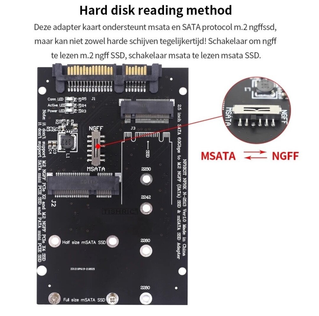 Adaptateur SSD mSATA NGFF