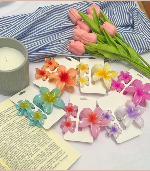 Pinces à cheveux fleurs tropicales