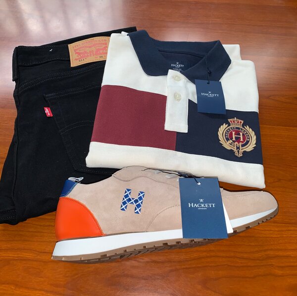 Levi's jeans, Hackett polos