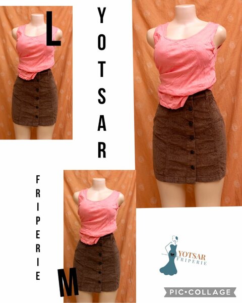 Jupe marron boutonnée