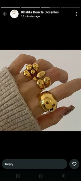 Gold Statement Rings Set