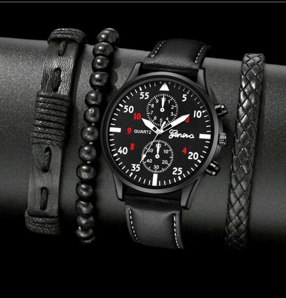 Montre bracelet en cuir pour homme