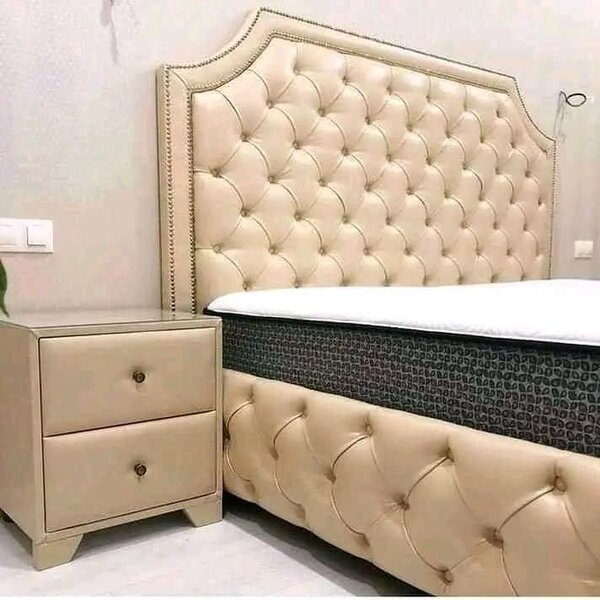 Stylish and high-quality double bed with headboard