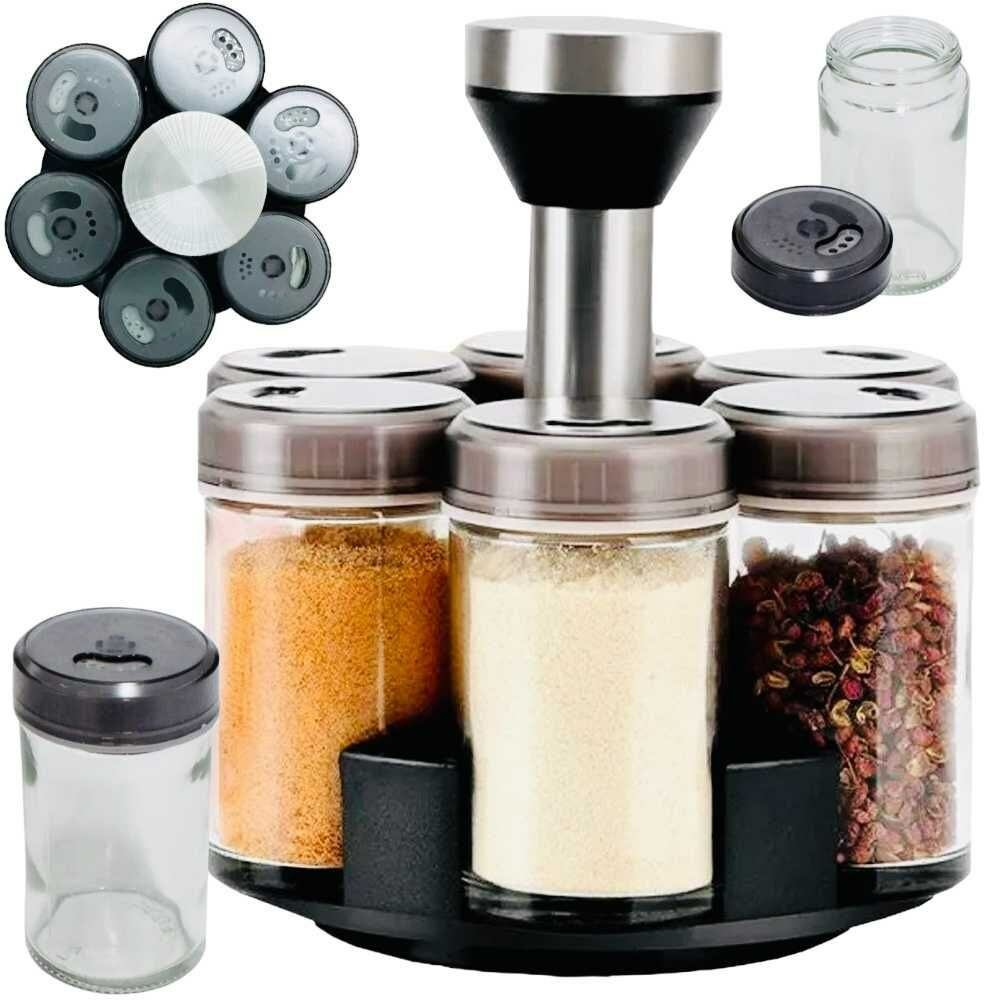 Étagère à épices rotative de cuisine, 6 épices