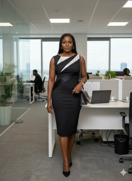 Robe Noire Asymétrique Élégante