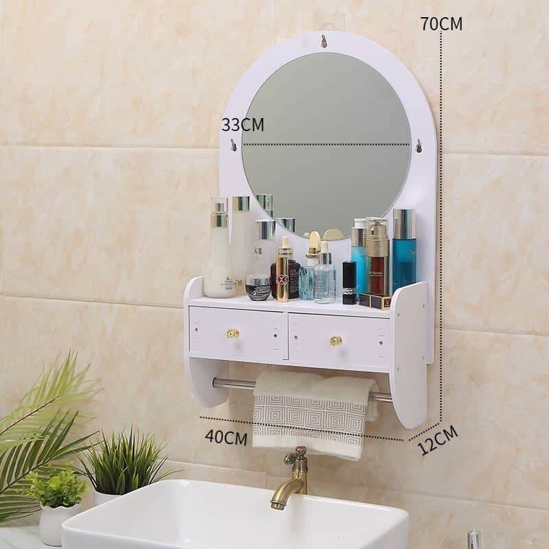 Étagère Miroir Murale Salle de Bain