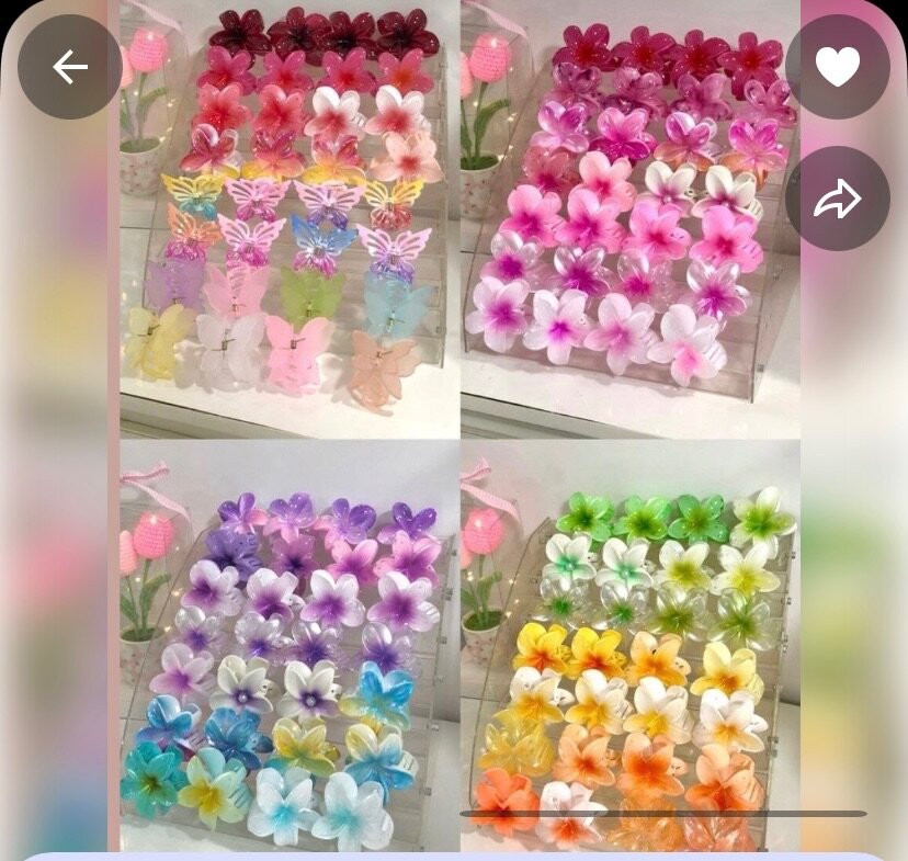 Pinces à cheveux fleurs colorées