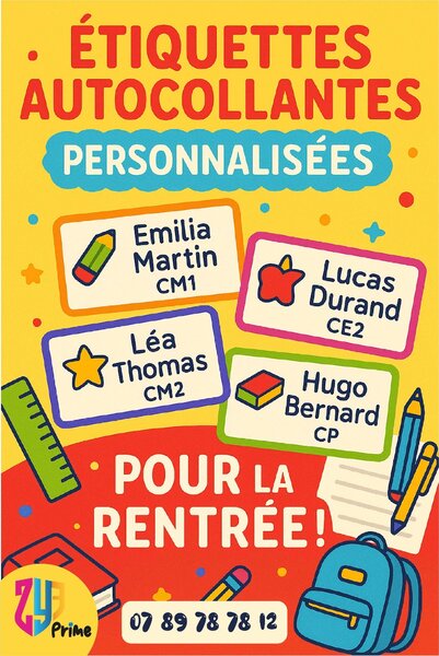 Étiquettes autocollantes x 20