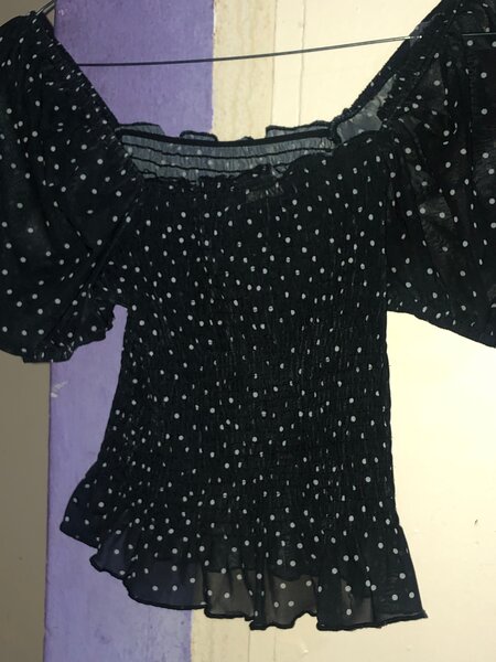 Blouse à pois vintage