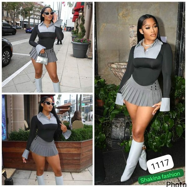 Complet élégante plissée