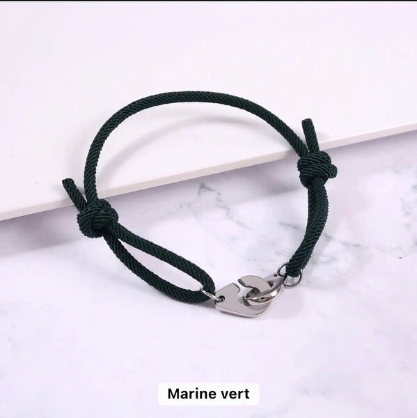 Bracelet corde épaisse menottes en acier inoxydable clé pour