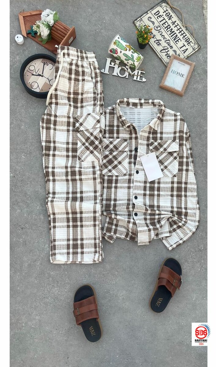 Pyjama en flanelle à carreaux