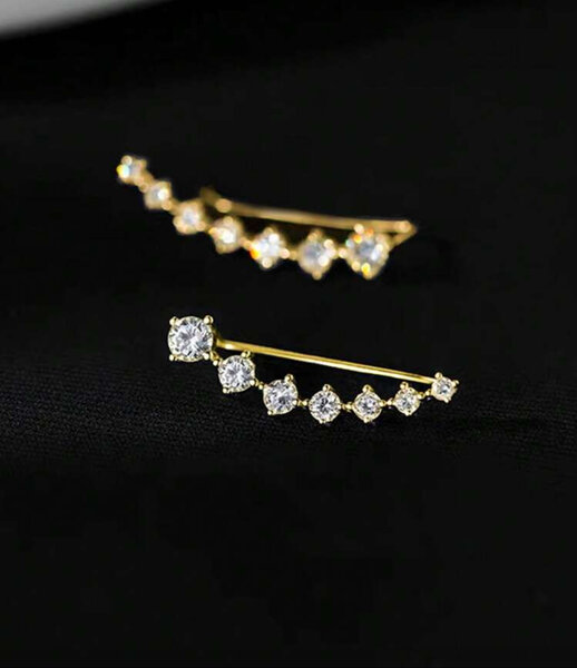 Boucles d'oreilles plaqué or en zircon