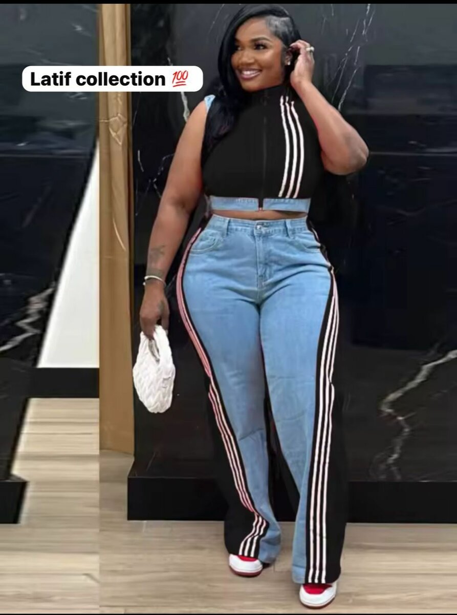 Jean avec bande sport chic