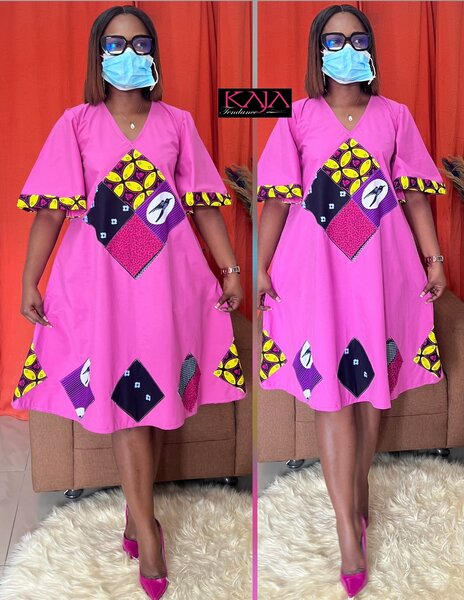 Robe fluide en wax rose