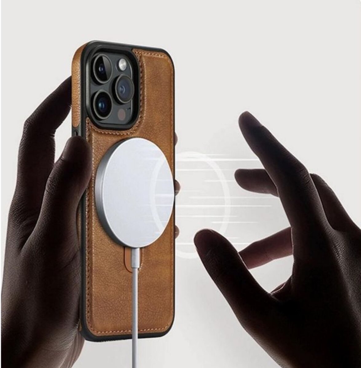 Iphone 12 / Iphone 12 Pro High Quality leather Case, Magsaf.