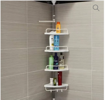 Multi Purpose Tripod Ceiling Floor Bathroom Storage Corner Shelf Sundries Rack